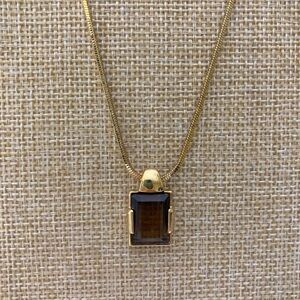 Swarovski Crystals Swan Logo Pendant Necklace‎ Smoky Brown